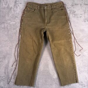 Vintage 90s Levi's 550 Jeans Womens 12 Brown Custom Lace Up Side Tapered Leg USA